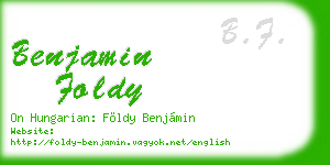 benjamin foldy business card
